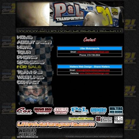 Jason Utter Motorsports - Walters Web Design ( 2009 Website Designs )