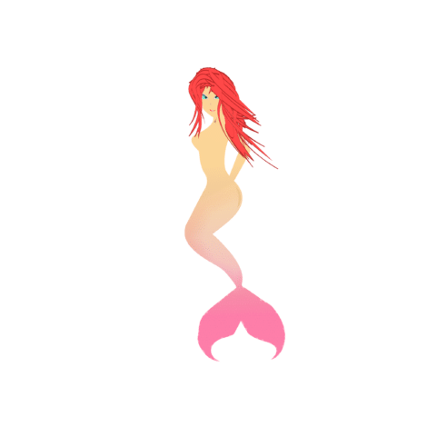 Mermaid Illustrator Drawing Final PNG