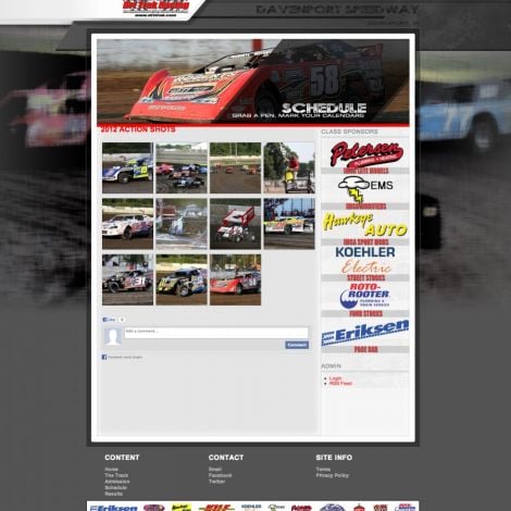 Davenport Speedway - Walters Web Design ( 2013 Website Designs )