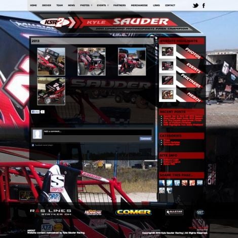 Kyle Sauder Racing - Walters Web Design ( 2013 Website Designs )