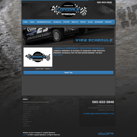 Longdale Speedway - Walters Web Design ( 2014 Website Designs )
