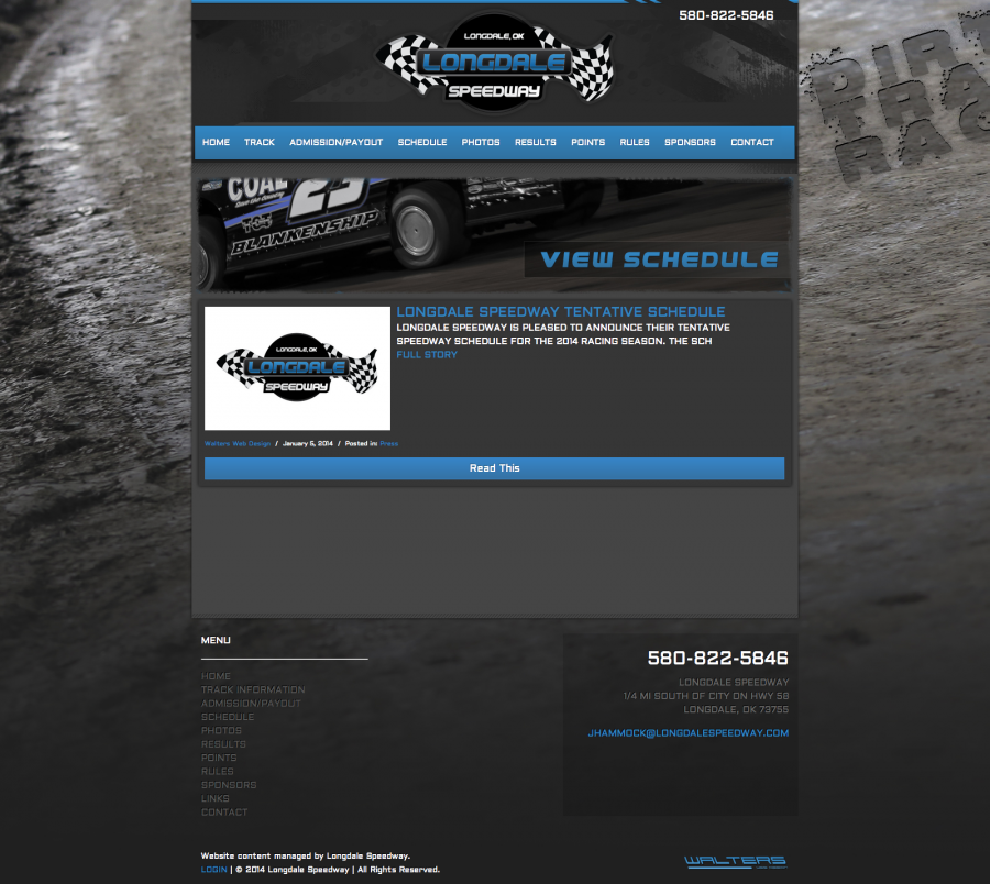 Longdale Speedway - Walters Web Design ( 2014 Website Designs )