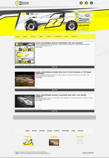 Darin Henderson Racing - Walters Web Design ( Dirt Racing Website )