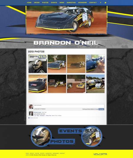 Brandon O'Neil Racing Walters Web Design ( 2014 Website Designs )