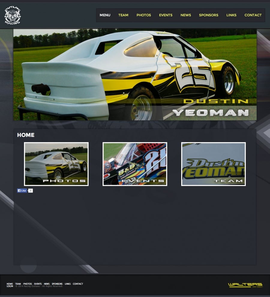 Racing Outlaws Driver Website - Walters Web Design