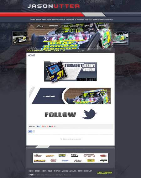 Utter Motorsports Dirt Late Model Website Design ( Walters Web Design )