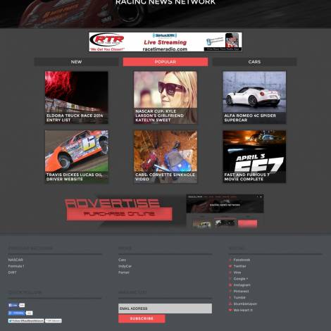 Racing News Website Design - Walters Web Design 2014