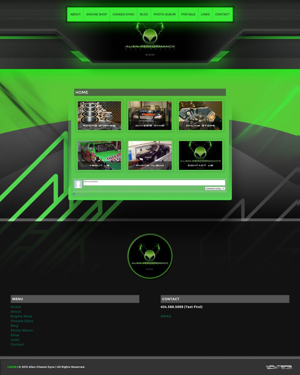 Alien Chassis Dyno Website - Walters Web Design