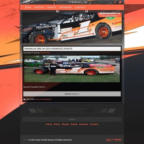 Jacob Franklin KidModz Racing Series Driver Website Links - Walters Web Design