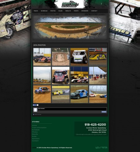 Outlaw Motor Speedway Dirt Racing Website Design - Walters Web Design
