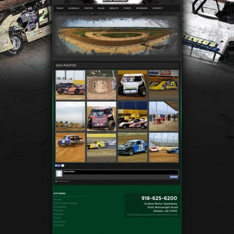 Outlaw Motor Speedway Dirt Racing Website Design - Walters Web Design