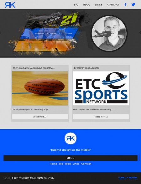 Ryan Kent Jr Sports Broadcaster Website Design- Walters Web Design