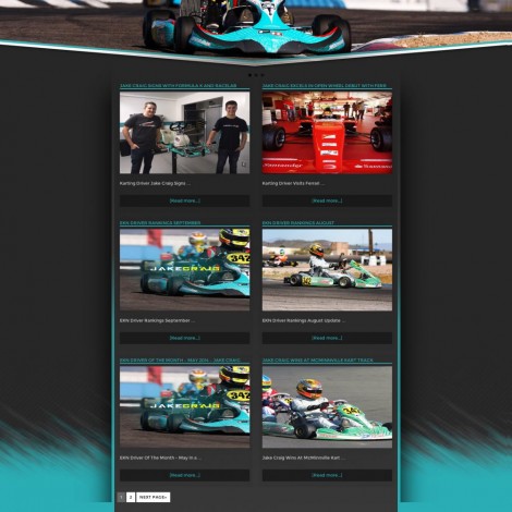 Jake Craig American Karting Driver Website Design