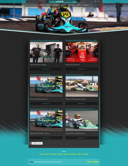 Jake Craig American Karting Driver Website Design