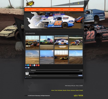 2015 Route 45 Raceway Dirt Track Website Design - Walters Web Design