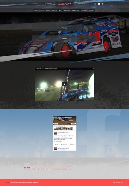 2015 Lance Dehm Racing Dirt Modified Driver Web Design - Walters Web Design